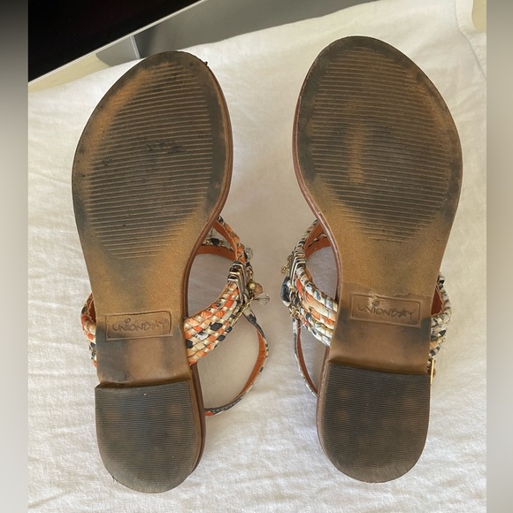 UNIONBAY Flat Sandal (Women), Orange/Grey/Cream, Size: 6 M US - Picture 16 of 16